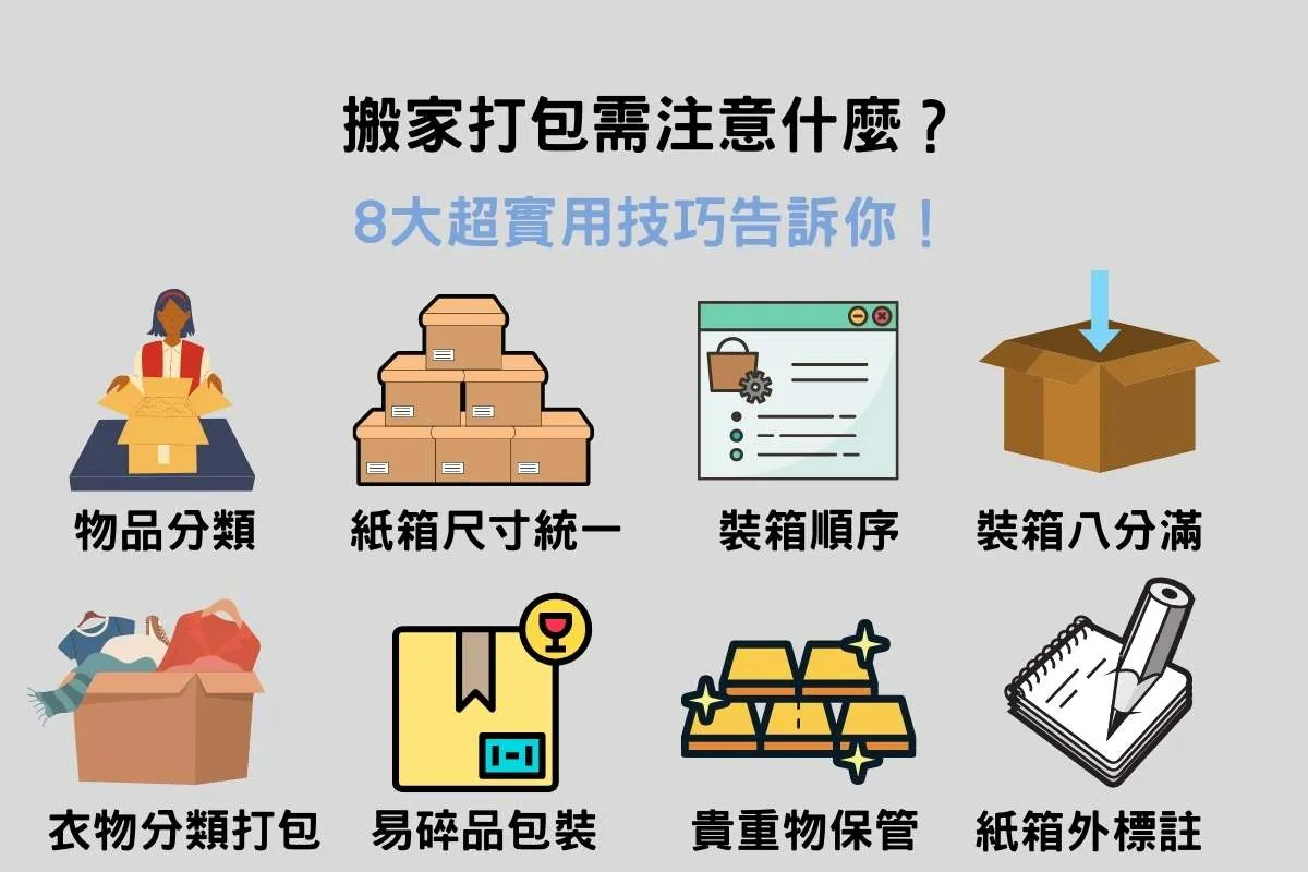 搬家打包需注意什麼？8大超實用技巧告訴你！