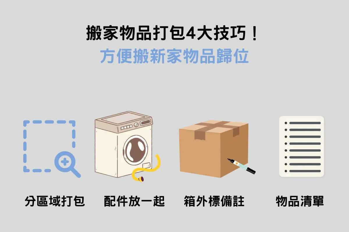 搬家物品打包4大技巧！方便搬新家物品歸位