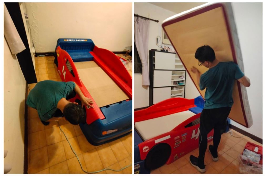 台北搬家｜父愛如山，幫認真打拚的爸爸搬運賽車造型小孩床組