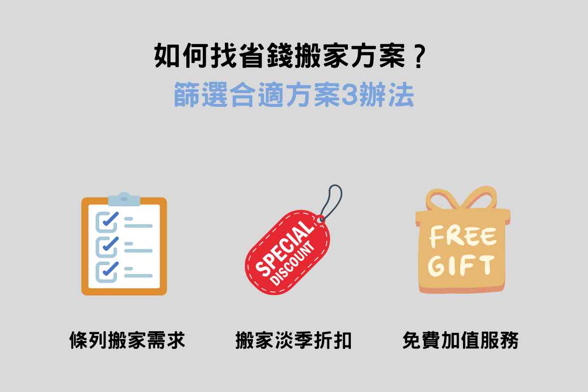 如何找省錢搬家方案？篩選合適方案3辦法